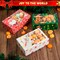 24 PCS Christmas Foil Treats Cookie Gift Boxes (8.75" x 5.75" x 2.75") Colorful Pattern Bakery Box with Window for Xmas Holiday Birthday Party Pastries, Cupcakes, Brownies, Donuts Gift-Giving